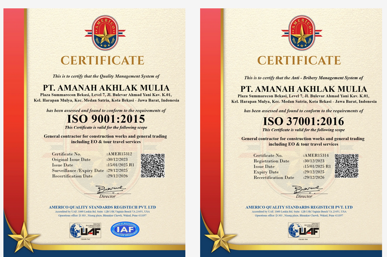 vendor sipil bersertifikat ISO